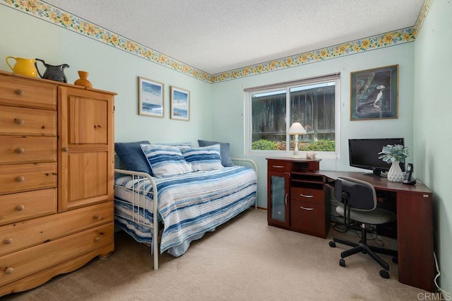 1064 Glen Arbor Dr, Encinitas, CA 92024 - bedroom featuring light carpet, a desk, and a textured ceiling