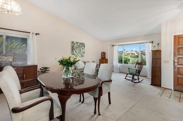 1064 Glen Arbor Dr, Encinitas, CA 92024 - dining room featuring lofted ceiling and light colored carpet