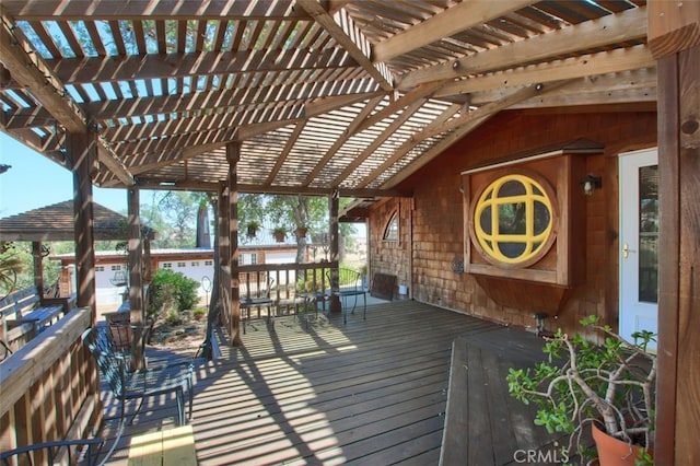 2380 Old Hwy, Catheys Valley, CA 95306 - wooden terrace featuring a pergola