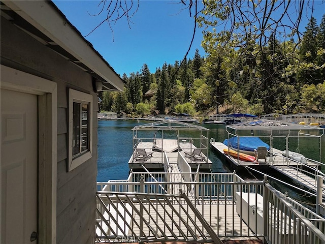 28960 Palisades Dr, Lake Arrowhead, CA 92352 - dock with a water view and a view of trees