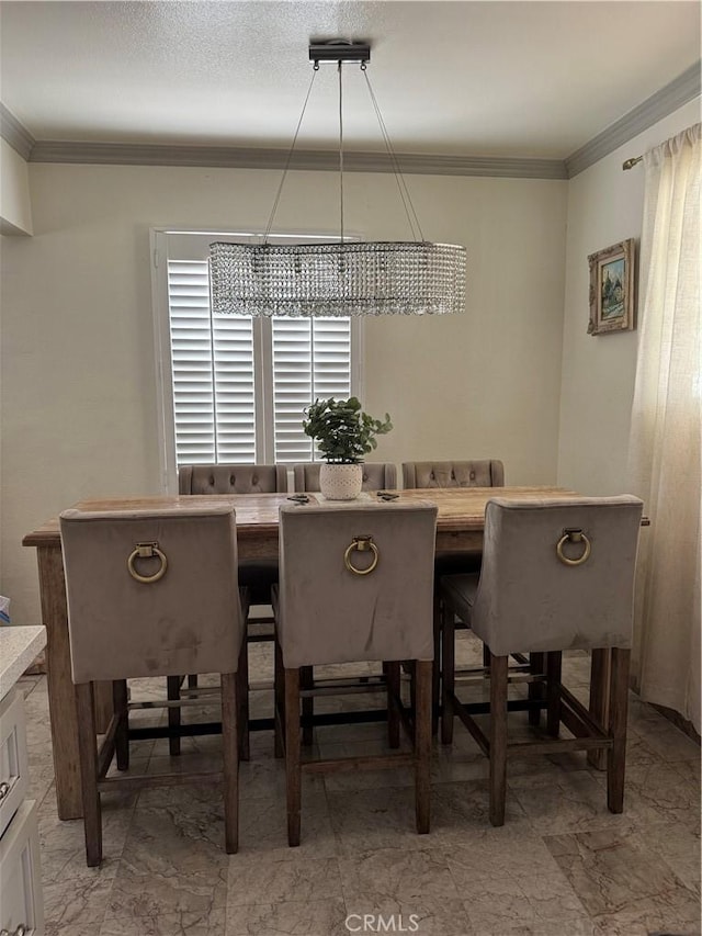 4552 Los Toros Ave, Pico Rivera, CA 90660 - dining room with a chandelier and ornamental molding