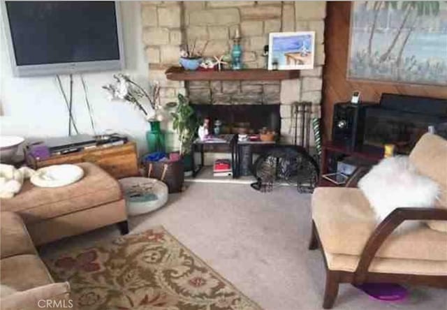 3513 Alma Ave, Manhattan Beach, CA 90266 - living room with a stone fireplace and carpet