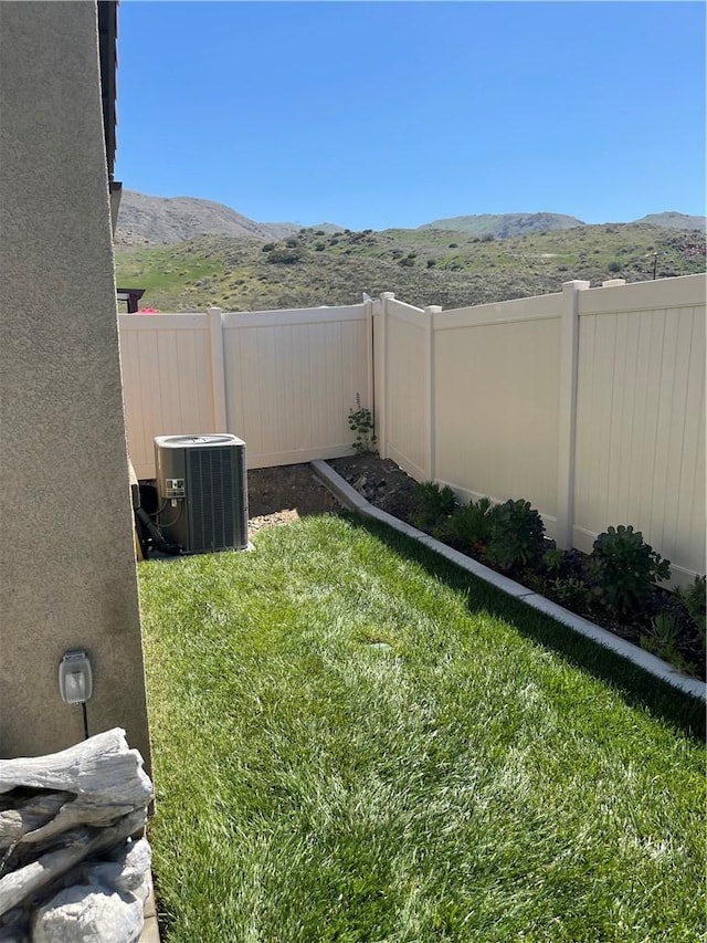 11915 Sagecrest Ct, Corona, CA 92883 - view of yard featuring cooling unit and a mountain view