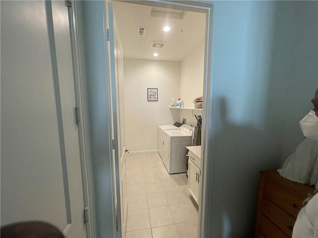 11915 Sagecrest Ct, Corona, CA 92883 - bathroom featuring separate washer and dryer, tile patterned flooring, and recessed lighting