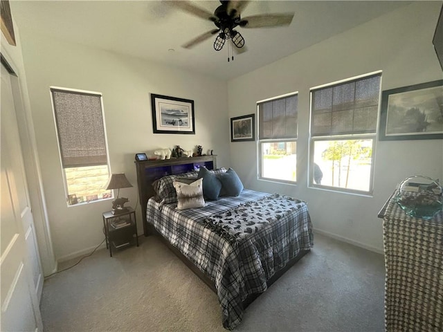 11915 Sagecrest Ct, Corona, CA 92883 - carpeted bedroom with multiple windows and ceiling fan