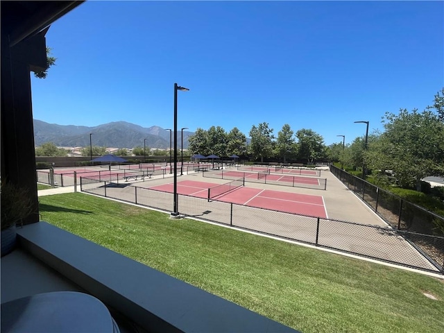 11915 Sagecrest Ct, Corona, CA 92883 - view of tennis court featuring a mountain view