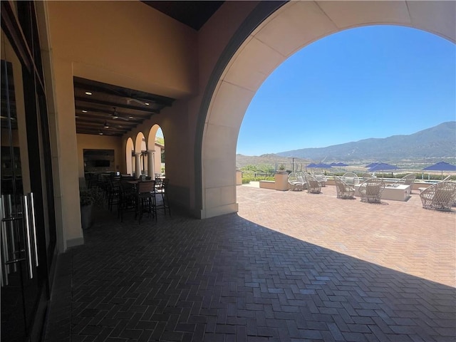 11915 Sagecrest Ct, Corona, CA 92883 - view of patio / terrace with a mountain view and outdoor dining area