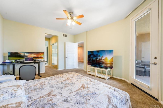 4021 Canario St Unit 235, Carlsbad, CA 92008 - bedroom featuring carpet floors, baseboards, a ceiling fan, and a closet