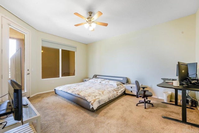 4021 Canario St Unit 235, Carlsbad, CA 92008 - carpeted bedroom with baseboards, a ceiling fan, and an office area