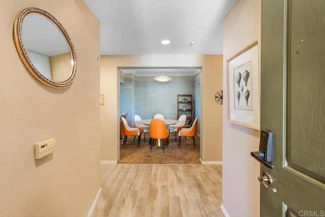 4021 Canario St Unit 235, Carlsbad, CA 92008 - hall with light wood-style flooring, baseboards, and recessed lighting