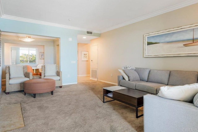 4021 Canario St Unit 235, Carlsbad, CA 92008 - living area with crown molding, carpet floors, and baseboards