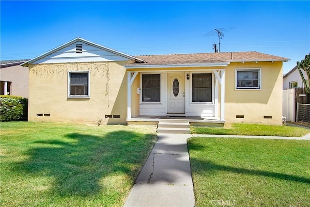 18003 Saticoy St, Reseda, CA 91335 - view of front of property with crawl space, covered porch, and stucco siding