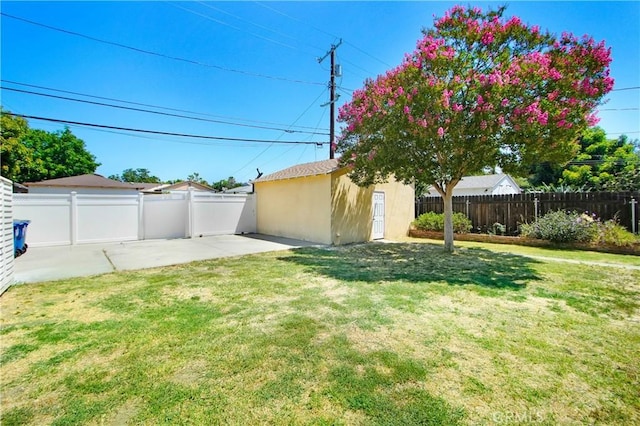 18003 Saticoy St, Reseda, CA 91335 - view of yard featuring a patio and an outbuilding