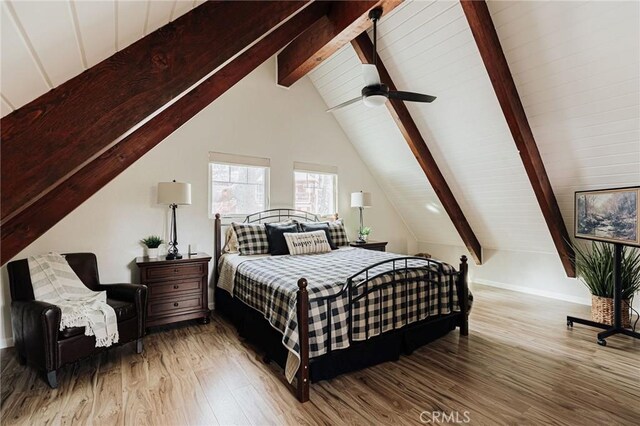 26625 Pinehurst Dr, Lake Arrowhead, CA 92352 - bedroom featuring wood finished floors and ceiling fan