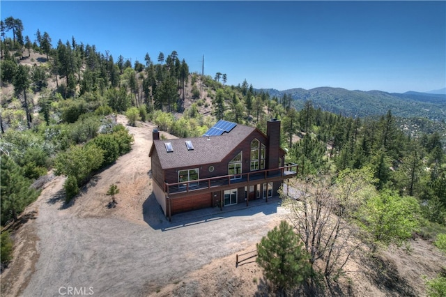 175 N Trails End Rd, Green Valley Lake, CA 92341 - view of subject property featuring a mountainous background and a heavily wooded area