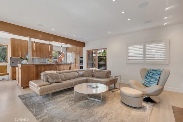4315 Morro Dr, Woodland Hills, CA 91364 - living area featuring recessed lighting and baseboards