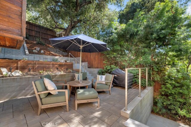 4315 Morro Dr, Woodland Hills, CA 91364 - view of patio / terrace with grilling area and an outdoor hangout area