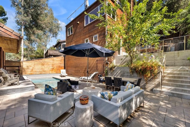 4315 Morro Dr, Woodland Hills, CA 91364 - fenced backyard featuring outdoor lounge area and a patio