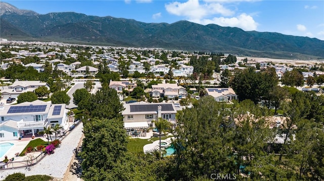 12719 E Rancho Estates Pl, Rancho Cucamonga, CA 91739 - aerial view of residential area featuring a mountainous background and a pool area