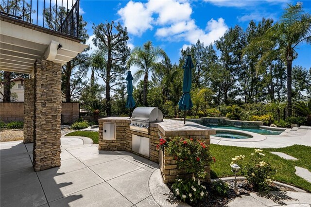 12719 E Rancho Estates Pl, Rancho Cucamonga, CA 91739 - view of patio featuring an in-ground hot tub