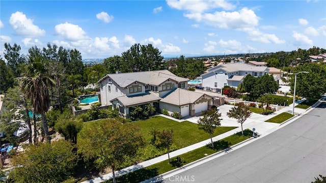 12719 E Rancho Estates Pl, Rancho Cucamonga, CA 91739 - aerial perspective of suburban area with a pool area