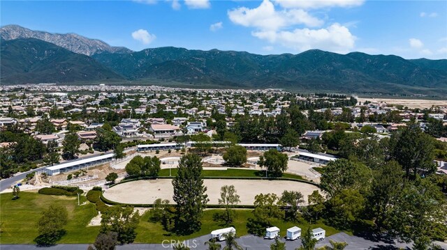 12719 E Rancho Estates Pl, Rancho Cucamonga, CA 91739 - aerial view of residential area with a mountain backdrop