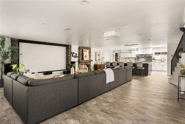 20402 Seven Seas Ln, Huntington Beach, CA 92646 - living area with light wood-type flooring and recessed lighting