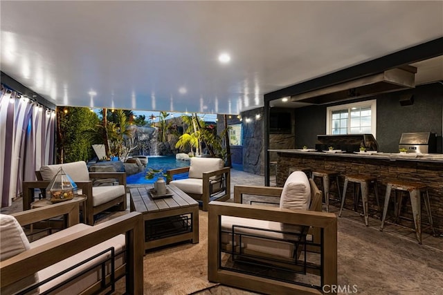 20402 Seven Seas Ln, Huntington Beach, CA 92646 - view of patio / terrace featuring an outdoor hangout area, an outdoor pool, and area for grilling