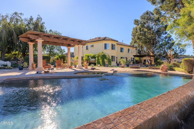 13045 Ripple Creek Ln, Camarillo, CA 93012 - outdoor pool featuring a pergola and a patio