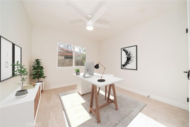 40033 Sagewood Dr, Palm Desert, CA 92260 - office with light carpet, ceiling fan, and baseboards