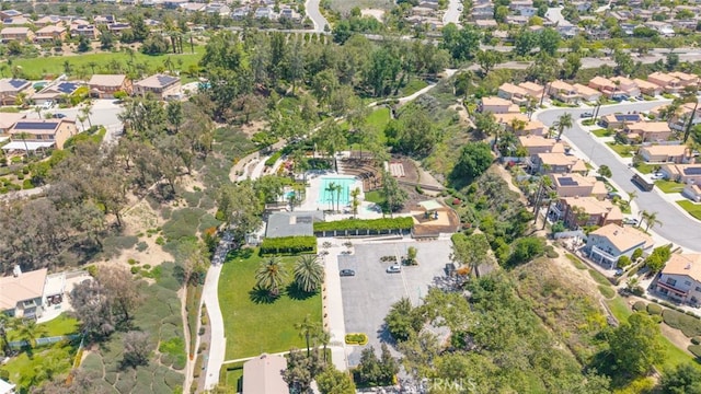 29290 Morena Villa Dr, Highland, CA 92346 - aerial overview of property's location featuring a pool and nearby suburban area