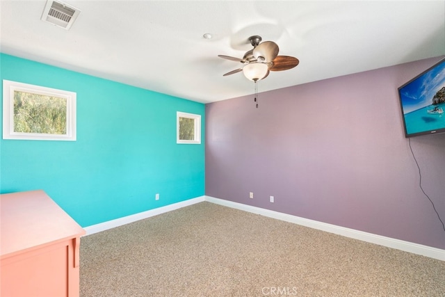 29290 Morena Villa Dr, Highland, CA 92346 - empty room featuring ceiling fan, carpet, and baseboards