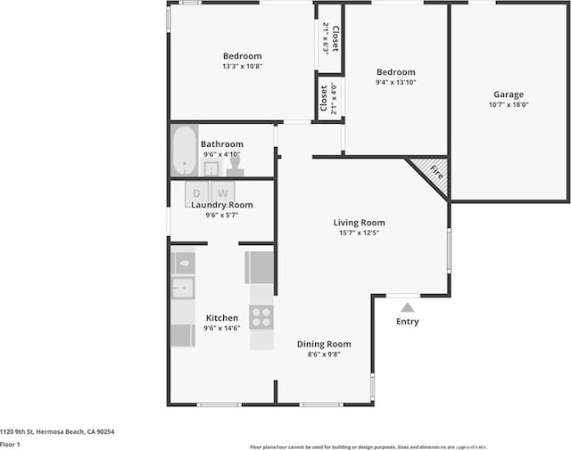 1120 9th St, Hermosa Beach, CA 90254 - floor plan / room layout
