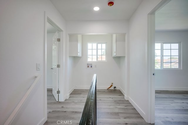 1264 W Etiwanda Ave, Rialto, CA 92376 - hallway featuring light wood finished floors, baseboards, and recessed lighting