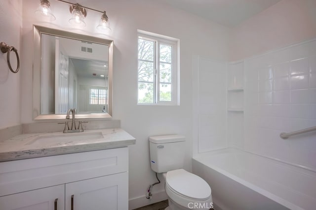 1264 W Etiwanda Ave, Rialto, CA 92376 - full bathroom featuring toilet, vanity, and shower / washtub combination