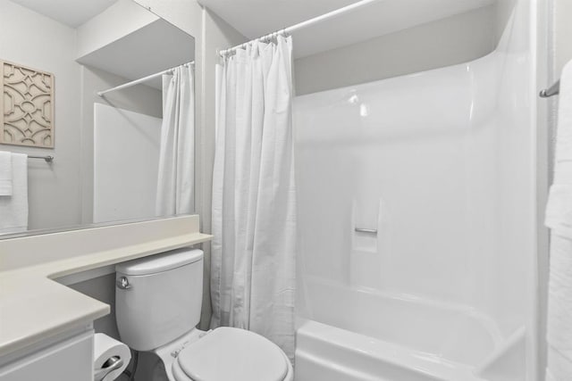 6955 Alvarado Rd Unit 77, San Diego, CA 92120 - bathroom with vanity, toilet, and shower / bath combination with curtain