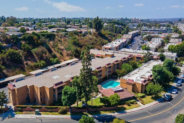 6955 Alvarado Rd Unit 77, San Diego, CA 92120 - aerial view of a pool