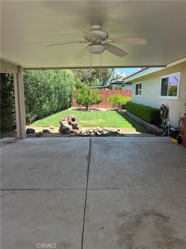 2306 S Rene Dr, Santa Ana, CA 92704 - view of patio / terrace with a ceiling fan