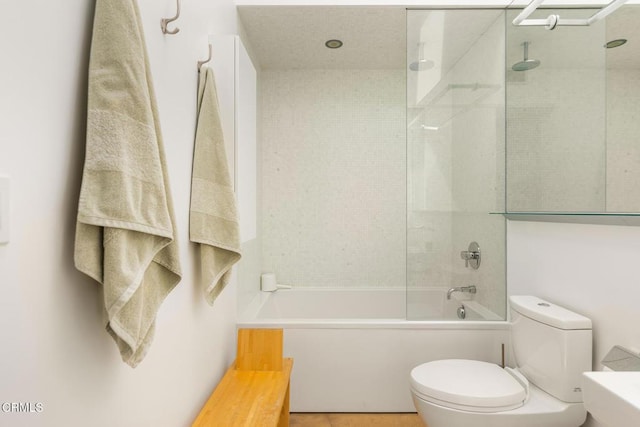 12179 Koenigstein Rd, Santa Paula, CA 93060 - full bathroom with toilet and a combined bath / shower with rainfall shower