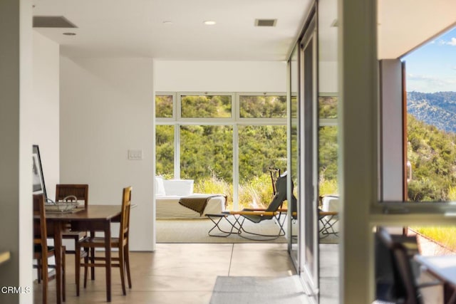 12179 Koenigstein Rd, Santa Paula, CA 93060 - tiled dining space with a mountain view