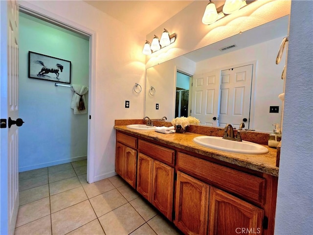 39560 S Lilley Way, Coarsegold, CA 93614 - bathroom with double vanity and tile patterned flooring