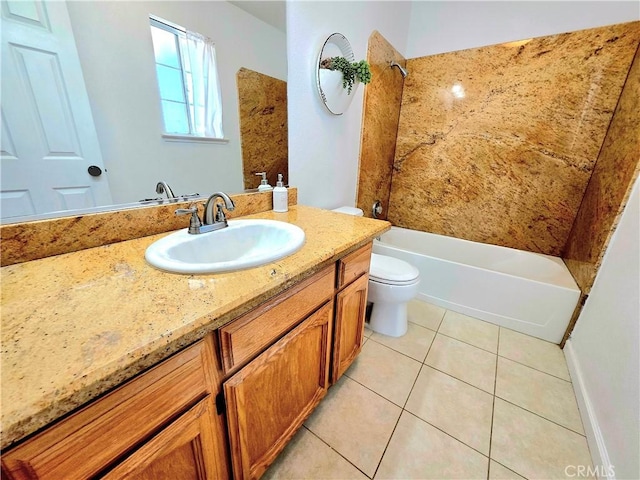 39560 S Lilley Way, Coarsegold, CA 93614 - full bathroom with vanity, toilet, shower / bathtub combination, and tile patterned floors