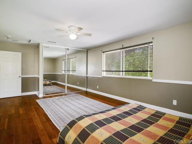 10237 High Mountain Dr, Escondido, CA 92026 - bedroom featuring wood finished floors, a closet, and ceiling fan