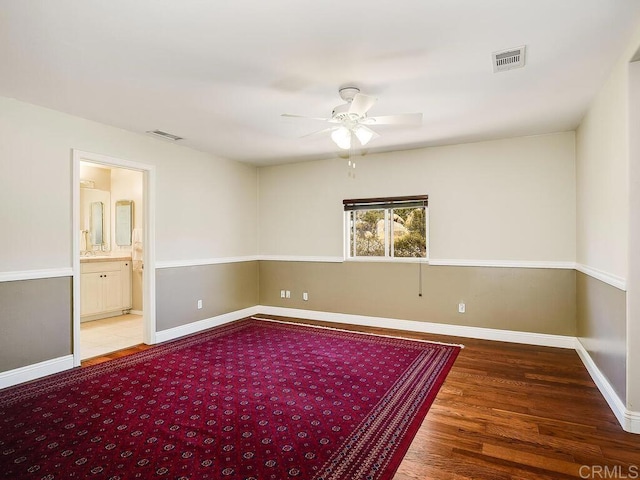 10237 High Mountain Dr, Escondido, CA 92026 - empty room with wood finished floors and ceiling fan