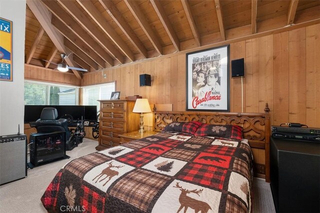 31531 Via Conejo Unit 153, Coto De Caza, CA 92679 - carpeted bedroom featuring wood walls and wood ceiling