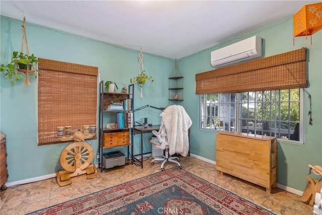 471 N Ditman Ave, Los Angeles, CA 90063 - office area featuring an AC wall unit and baseboards