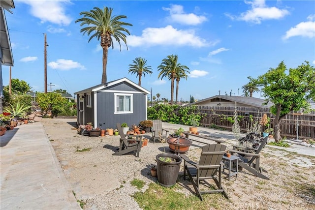 471 N Ditman Ave, Los Angeles, CA 90063 - view of yard featuring a fire pit and an outdoor structure