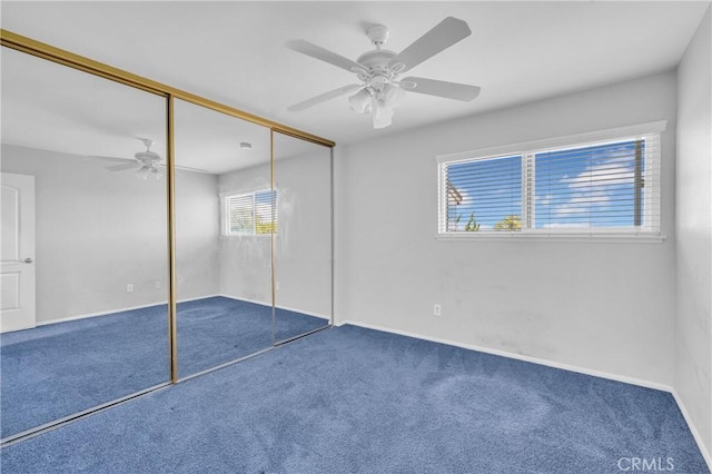 6325 Ridgepath Ct, Rancho Palos Verdes, CA 90275 - unfurnished bedroom featuring carpet flooring, a closet, and a ceiling fan
