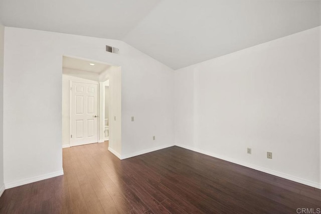 13398 Tiverton Rd, San Diego, CA 92130 - unfurnished room featuring dark wood-style flooring, baseboards, and lofted ceiling