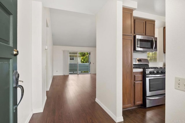 13398 Tiverton Rd, San Diego, CA 92130 - hallway featuring dark wood finished floors and baseboards